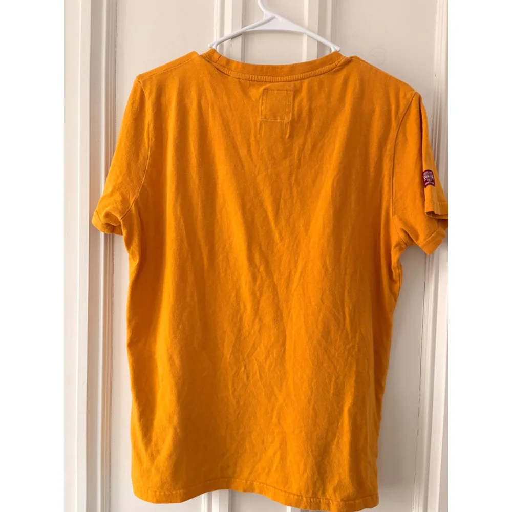 Superdry mens orange/ yellow and black graphic Short Sleeve Tee M